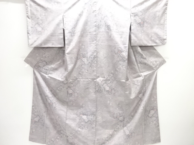 JAPANESE KIMONO / OSHIMA TSUMUGI / WOVEN PEONY